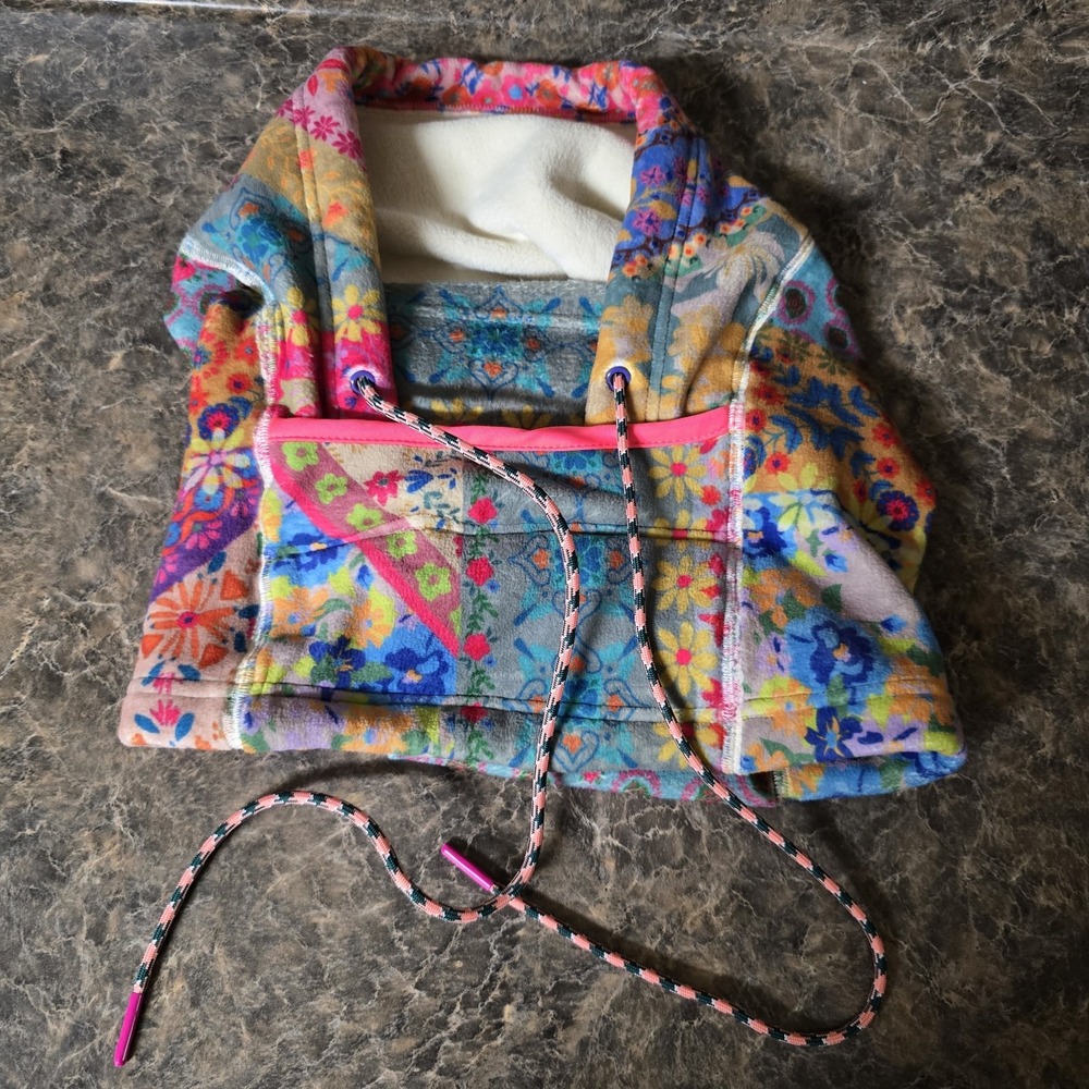 Cozy Balaclava - Pink Folk Flower Patchwork - Natural Life